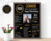 Load image into Gallery viewer, 1950 DIY Birthday Poster - Classic Printable Design