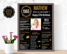 Load image into Gallery viewer, 1965 DIY Birthday Poster - Classic Printable Design