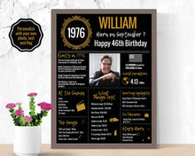 Load image into Gallery viewer, 1976 DIY Birthday Poster - Classic Printable Design