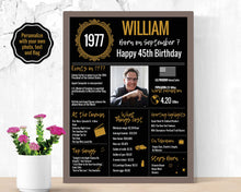 Load image into Gallery viewer, 1977 DIY Birthday Poster - Classic Printable Design