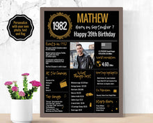 Load image into Gallery viewer, 40th DIY Birthday Poster - 1982 Classic Printable Design