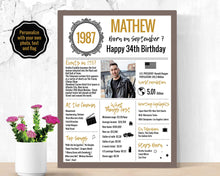 Load image into Gallery viewer, 1987 DIY Birthday Poster - Classic Printable Design