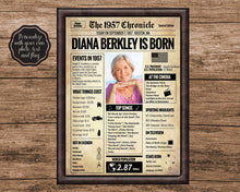 Load image into Gallery viewer, Back in 1957 Newspaper Printable - The 1957 Chronicle