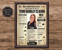 Load image into Gallery viewer, Back in 1968 Newspaper Printable - The 1968 Chronicle