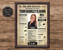 Load image into Gallery viewer, Back in 1969 Newspaper Printable - The 1969 Chronicle