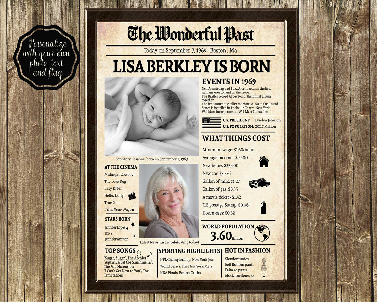 Back in 1969 Newspaper Printable - The Wonderful Past – 10 Posters for Back In 1969 Free Printable