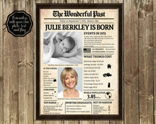 Load image into Gallery viewer, Back in 1972 - 50th Birthday Newspaper Printable - The Wonderful Past