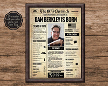 Load image into Gallery viewer, Back in 1973 Newspaper Printable - The 1973 Chronicle