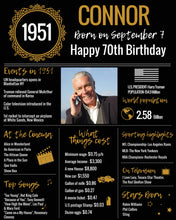 Load image into Gallery viewer, 1951 DIY Birthday Poster | Classic Printable Design