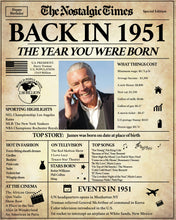 Load image into Gallery viewer, Back in 1951 Newspaper Printable | The Nostalgic Times