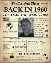 Load image into Gallery viewer, Back in 1960 Newspaper Printable - The Nostalgic Times