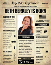 Load image into Gallery viewer, Back in 1961 Newspaper Printable | The 1961 Chronicle