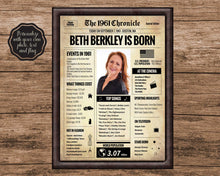 Load image into Gallery viewer, Back in 1961 Newspaper Printable | The 1961 Chronicle