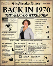 Load image into Gallery viewer, Back in 1970 Newspaper Printable - The Nostalgic Times