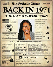 Load image into Gallery viewer, Back in 1971 Newspaper Printable | The Nostalgic Times