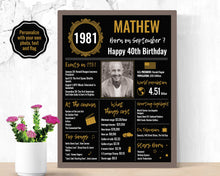 Load image into Gallery viewer, 1981 DIY Birthday Poster | Classic Printable Design