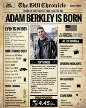 Load image into Gallery viewer, Back in 1981 Newspaper Printable | The 1981 Chronicle