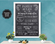 Load image into Gallery viewer, Chalkboard House Rules Sign | Editable Digital File
