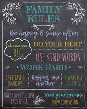 Load image into Gallery viewer, Chalkboard Family House Rules Poster
