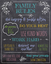 Load image into Gallery viewer, Chalkboard Family House Rules Poster