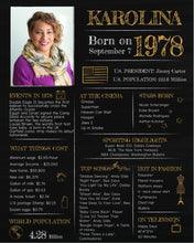 Load image into Gallery viewer, Born in 1978 Chalkboard Printable