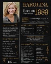 Load image into Gallery viewer, Born in 1989 Chalkboard Printable