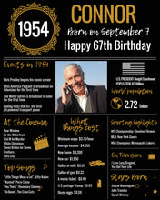 Load image into Gallery viewer, 1954 DIY Birthday Poster - Classic Printable Design