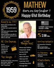 Load image into Gallery viewer, 1959 DIY Birthday Poster - Classic Printable Design