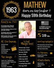 Load image into Gallery viewer, 1963 DIY Birthday Poster - Classic Printable Design