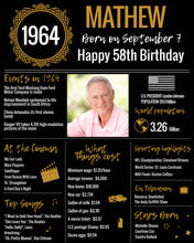 Load image into Gallery viewer, 1964 DIY Birthday Poster - Classic Printable Design
