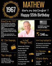 Load image into Gallery viewer, 1967 DIY Birthday Poster - Classic Printable Design