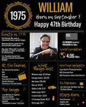 Load image into Gallery viewer, 1975 DIY Birthday Poster - Classic Printable Design