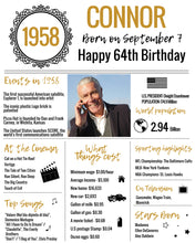 Load image into Gallery viewer, 1958 DIY Birthday Poster - Classic Printable Design