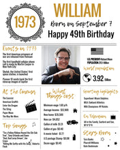 Load image into Gallery viewer, 1973 DIY Birthday Poster - Classic Printable Design