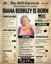 Load image into Gallery viewer, Back in 1955 Newspaper Printable - The 1955 Chronicle