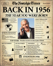 Load image into Gallery viewer, Back in 1956 Newspaper Printable - The Nostalgic Times