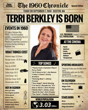 Load image into Gallery viewer, Back in 1960 Newspaper Printable - The 1960 Chronicle