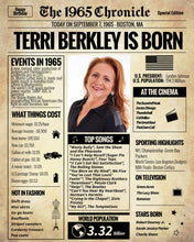 Load image into Gallery viewer, Back in 1965 Newspaper Printable - The 1965 Chronicle