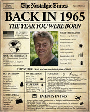 Load image into Gallery viewer, Back in 1965 Newspaper Printable - The Nostalgic Times