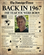 Load image into Gallery viewer, Back in 1967 Newspaper Printable - The Nostalgic Times