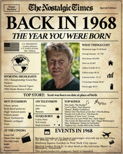 Load image into Gallery viewer, Back in 1968 Newspaper Printable - The Nostalgic Times