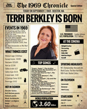 Load image into Gallery viewer, Back in 1969 Newspaper Printable - The 1969 Chronicle