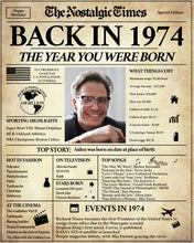 Load image into Gallery viewer, Back in 1974 Newspaper Printable - The Nostalgic Times