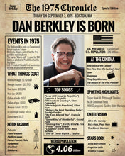 Load image into Gallery viewer, Back in 1975 Newspaper Printable - The 1975 Chronicle