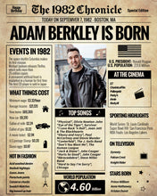 Load image into Gallery viewer, 40th Birthday Poster - The 1982 Chronicle