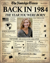 Load image into Gallery viewer, Back in 1984 Newspaper Printable - The Nostalgic Times