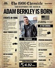 Load image into Gallery viewer, Back in 1986 Newspaper Printable - The 1986 Chronicle