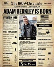 Load image into Gallery viewer, Back in 1989 Newspaper Printable - The 1989 Chronicle