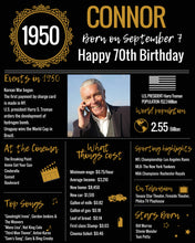 Load image into Gallery viewer, 1950 DIY Birthday Poster - Classic Printable Design