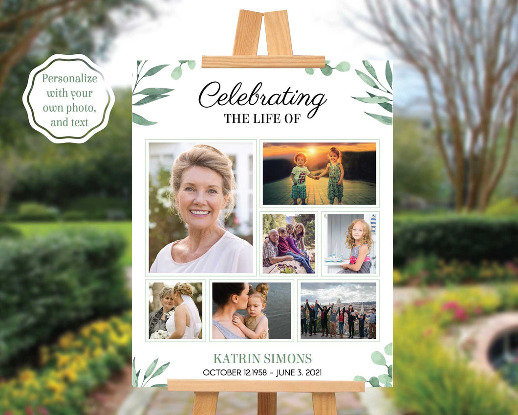 Momorial Photo Collage | Memorial Welcome Poster | Funeral Photo Collage
